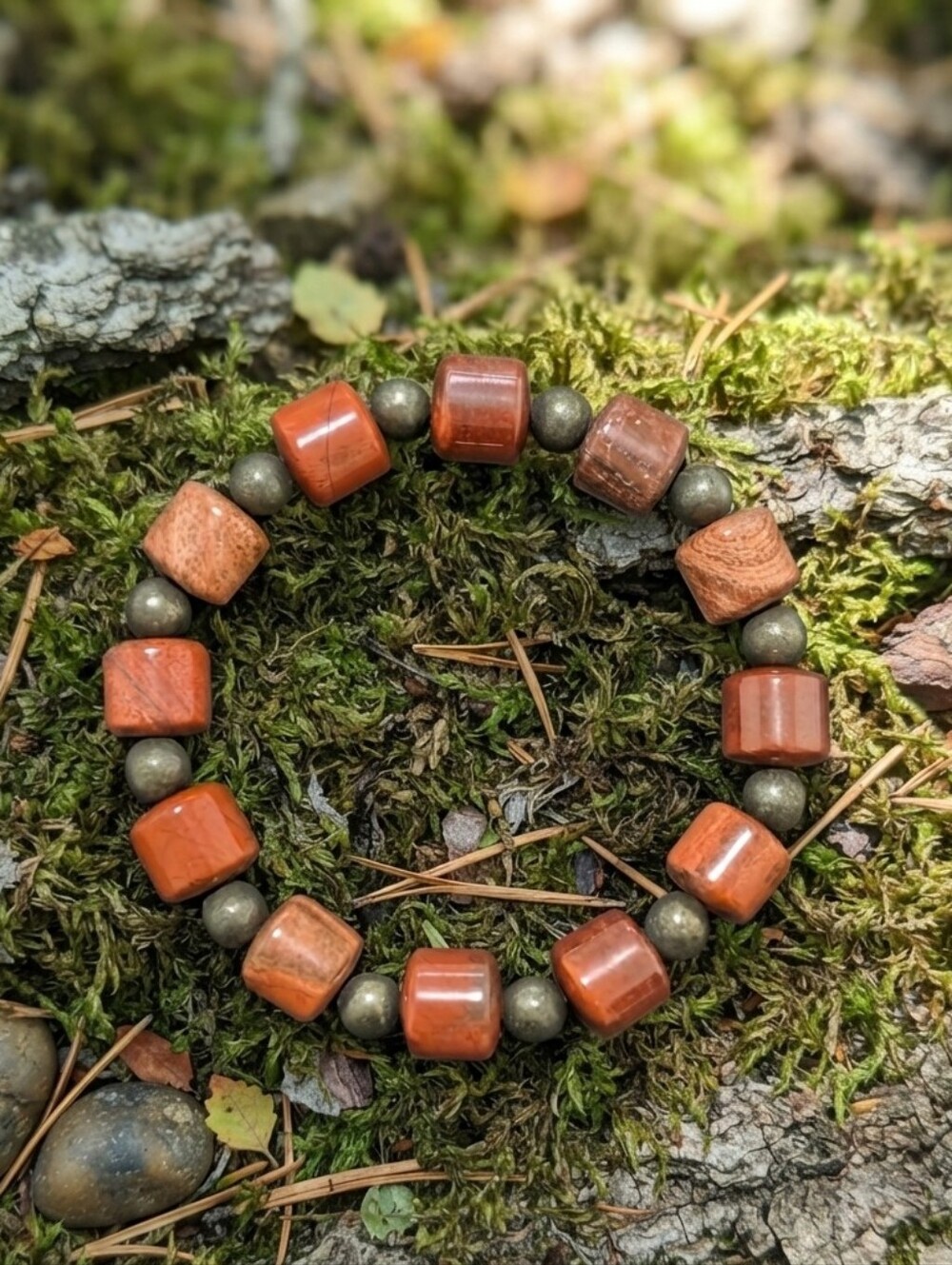 Red Jasper/Pyrite Bracelet